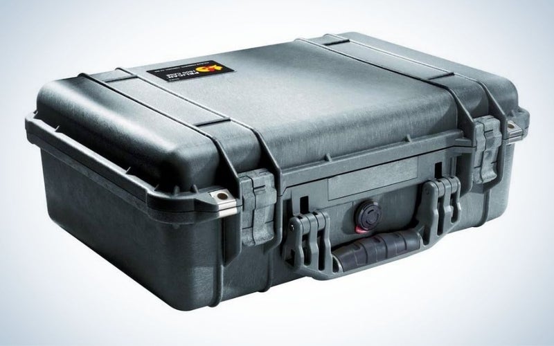 Black camera case with foam