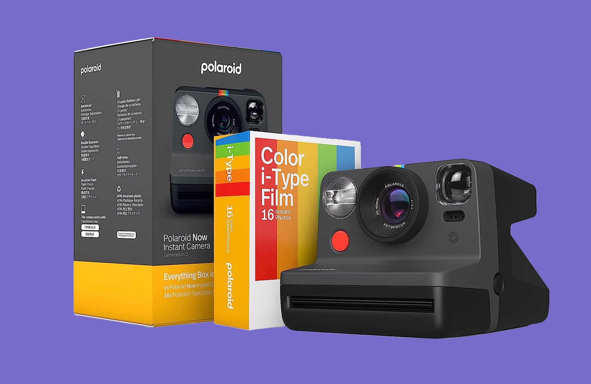 Polaroid Now 2nd Generation I-Type Instant Film Camera - Blue